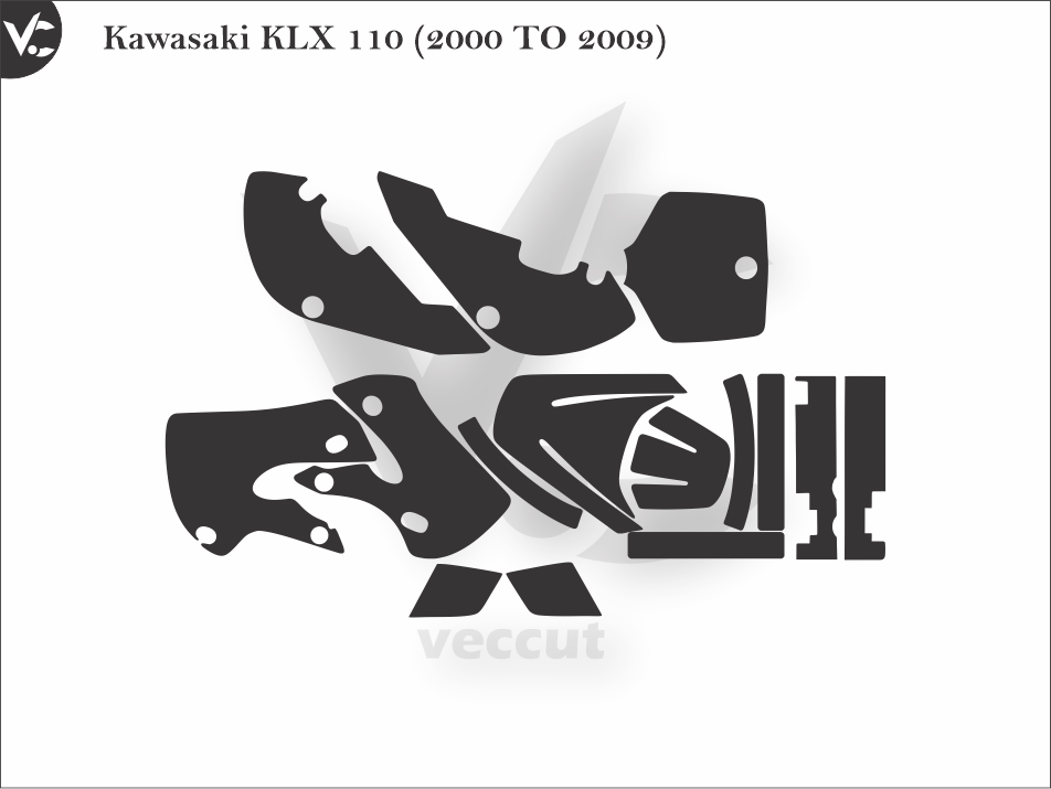 Kawasaki KLX 110 (2000 TO 2009) Wrap Cutting Template