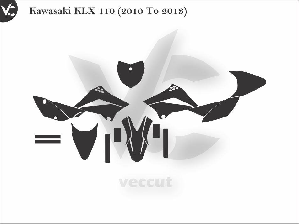 Kawasaki KLX 110 (2010 To 2013) Wrap Cutting Template