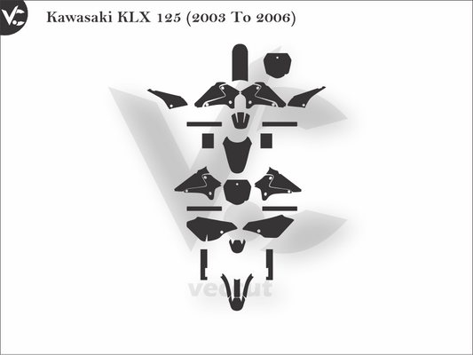 Kawasaki KLX 125 (2003 To 2006) Wrap Cutting Template