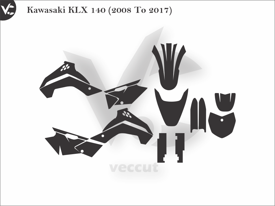Kawasaki KLX 140 (2008 To 2017) Wrap Cutting Template