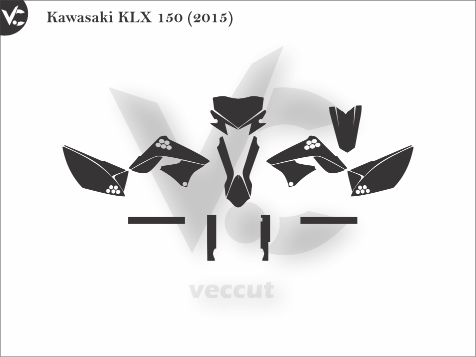 Kawasaki KLX 150 (2015) Wrap Cutting Template