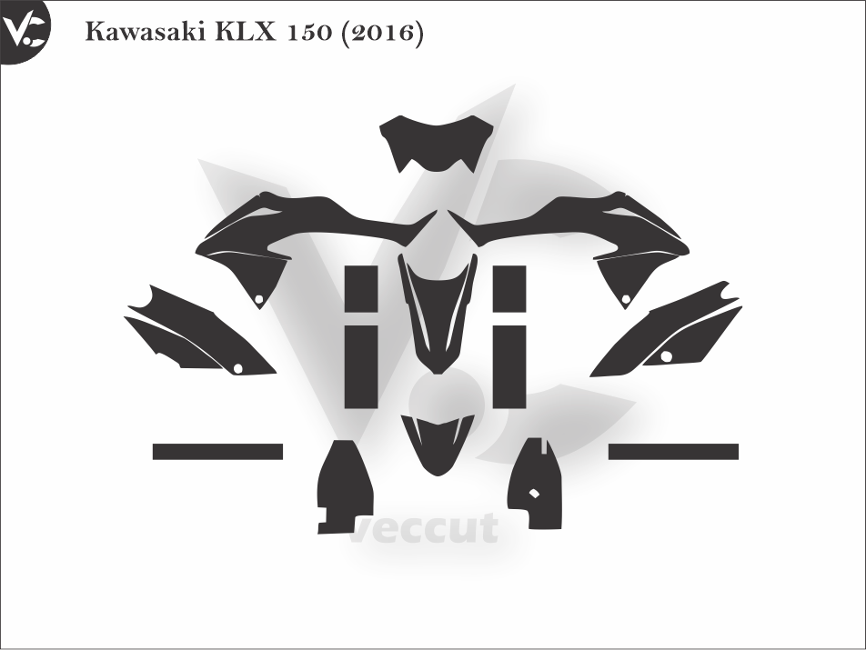 Kawasaki KLX 150 (2016) Wrap Cutting Template
