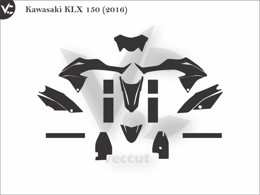 Kawasaki KLX 150 (2016) Wrap Cutting Template