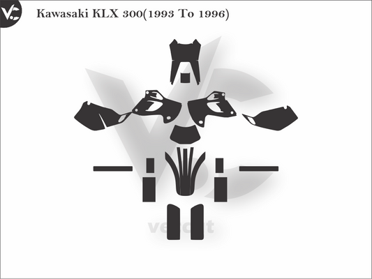 Kawasaki KLX 300(1993 To 1996) Wrap Cutting Template