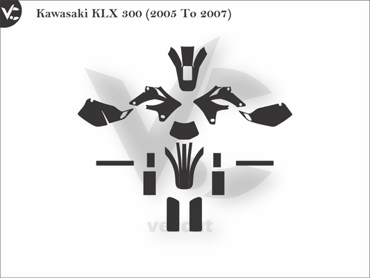 Kawasaki KLX 300 (2005 To 2007) Wrap Cutting Template