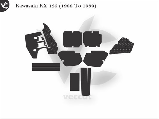 Kawasaki KX 125 (1988 To 1989) Wrap Cutting Template