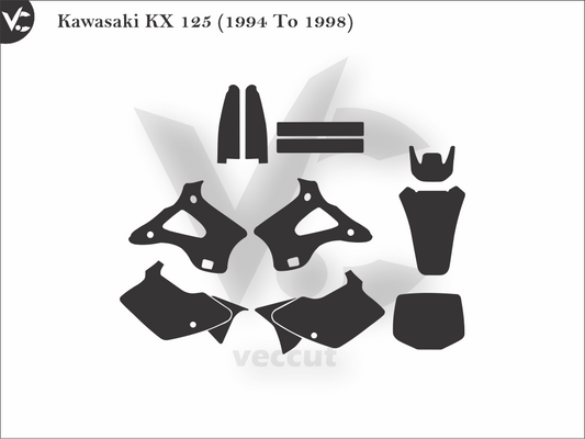 Kawasaki KX 125 (1994 To 1998) Wrap Cutting Template