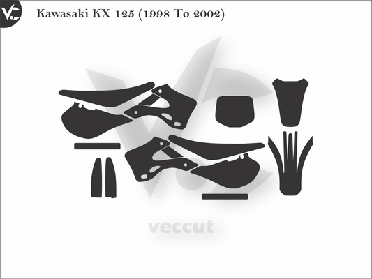 Kawasaki KX 125 (1998 To 2002) Wrap Cutting Template