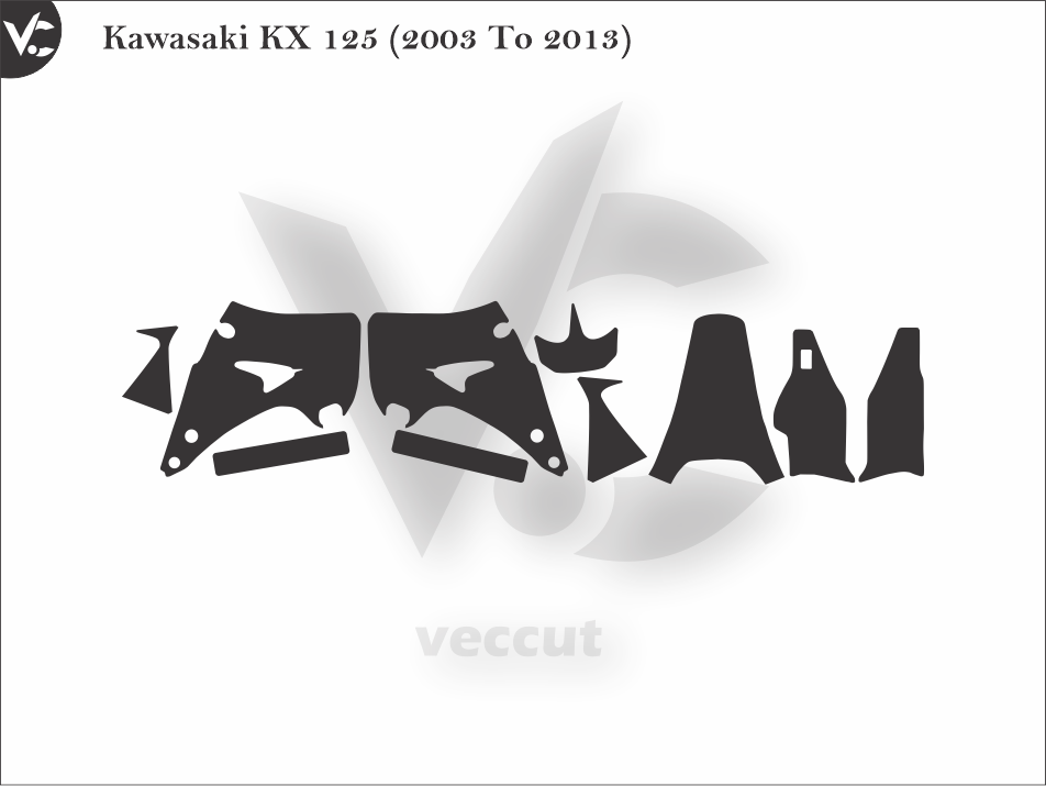 Kawasaki KX 125 (2003 To 2013) Wrap Cutting Template