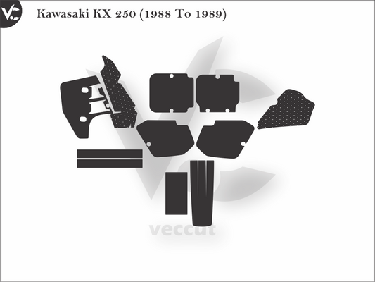 Kawasaki KX 250 (1988 To 1989) Wrap Cutting Template