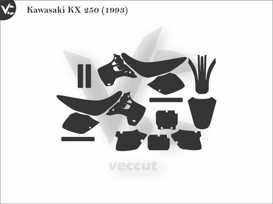 Kawasaki KX 250 (1993) Wrap Cutting Template