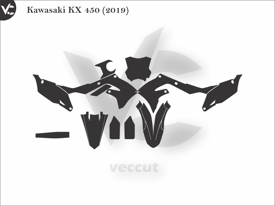 Kawasaki KX 450 (2019) Wrap Cutting Template