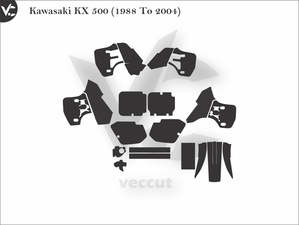 Kawasaki KX 500 (1988 To 2004) Wrap Cutting Template