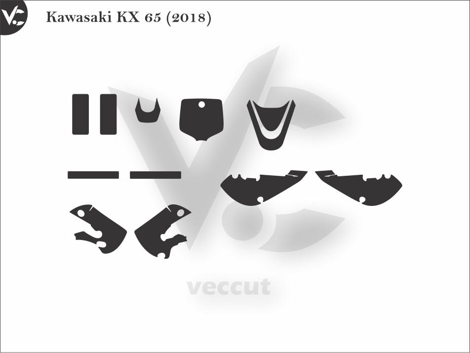 Kawasaki KX 65 (2018) Wrap Cutting Template