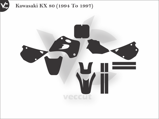 Kawasaki KX 80 (1994 To 1997) Wrap Cutting Template