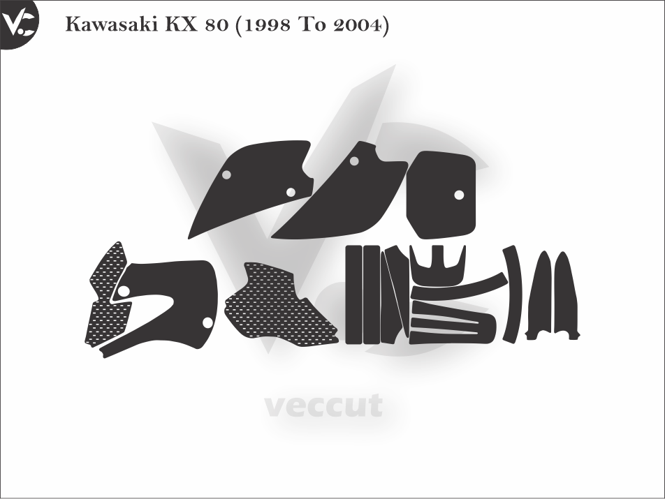 Kawasaki KX 80 (1998 To 2004) Wrap Cutting Template