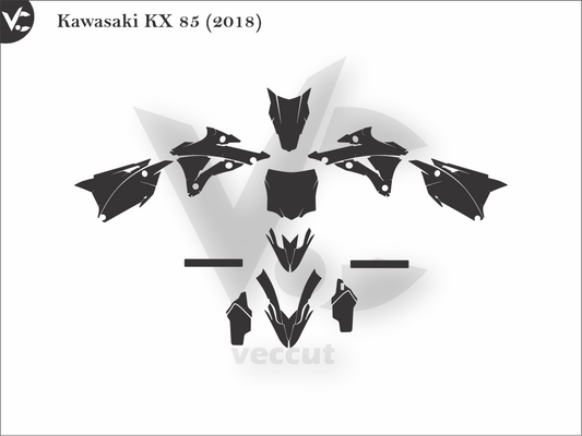 Kawasaki KX 85 (2018) Wrap Cutting Template