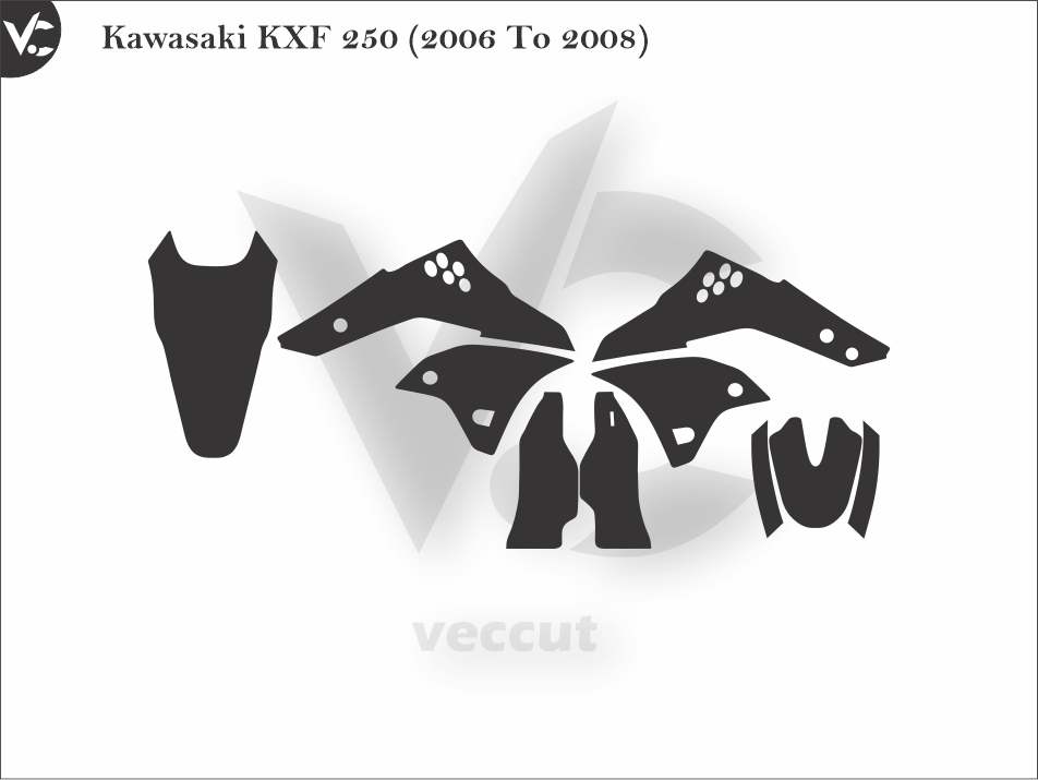 Kawasaki KXF 250 (2006 To 2008) Wrap Cutting Template