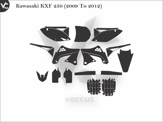 Kawasaki KXF 250 (2009 To 2012) Wrap Cutting Template