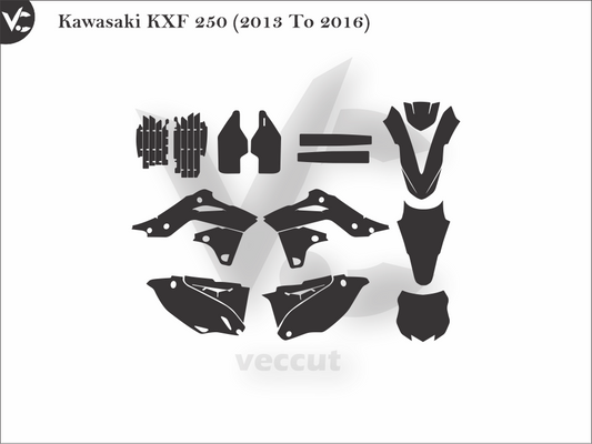 Kawasaki KXF 250 (2013 To 2016) Wrap Cutting Template