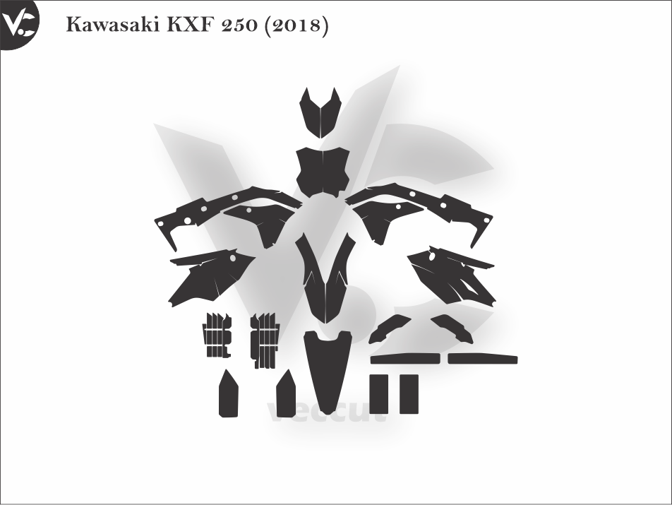Kawasaki KXF 250 (2018) Wrap Cutting Template
