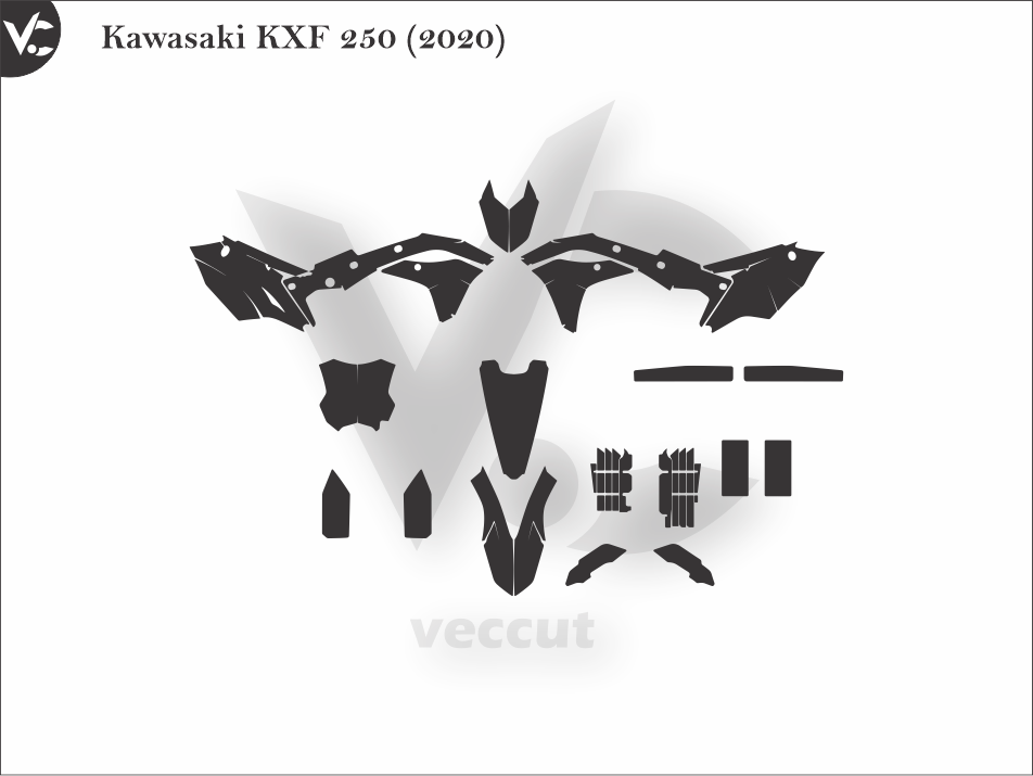 Kawasaki KXF 250 (2020) Wrap Cutting Template