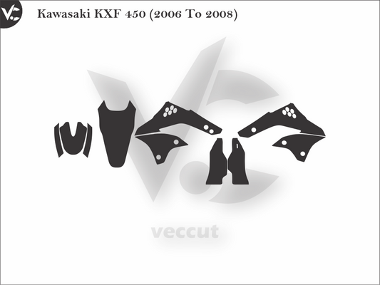 Kawasaki KXF 450 (2006 To 2008) Wrap Cutting Template