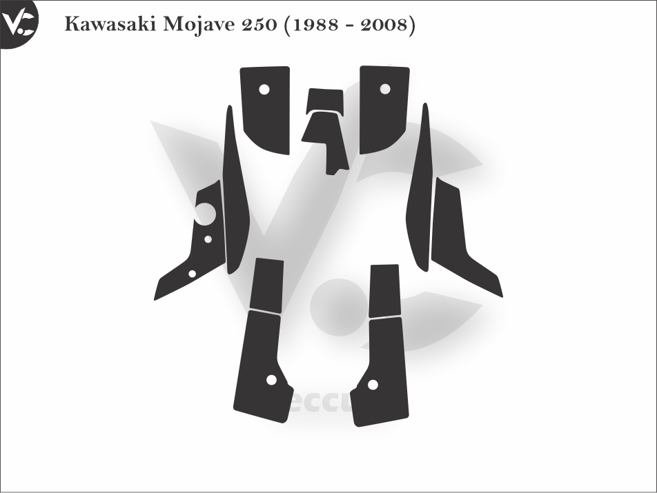 Kawasaki Mojave 250 (1988 - 2008) Wrap Cutting Template