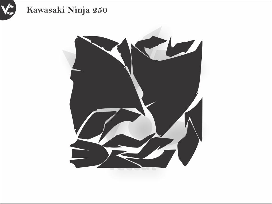 Kawasaki Ninja 250 Wrap Cutting Template