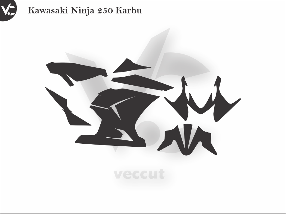 Kawasaki Ninja 250 Karbu Wrap Cutting Template