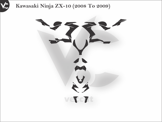Kawasaki Ninja ZX-10 (2008 To 2009) Wrap Cutting Template
