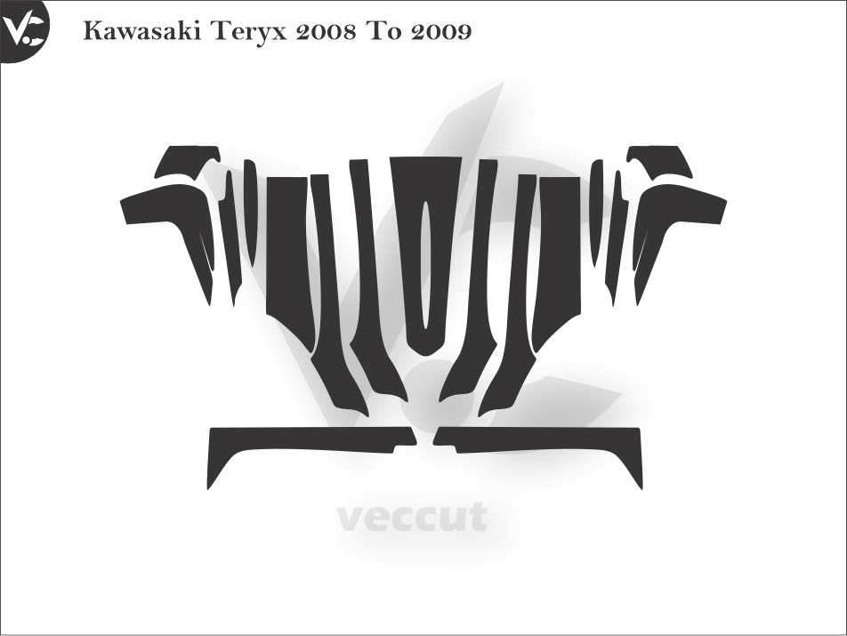 Kawasaki Teryx 2008 To 2009 Wrap Cutting Template