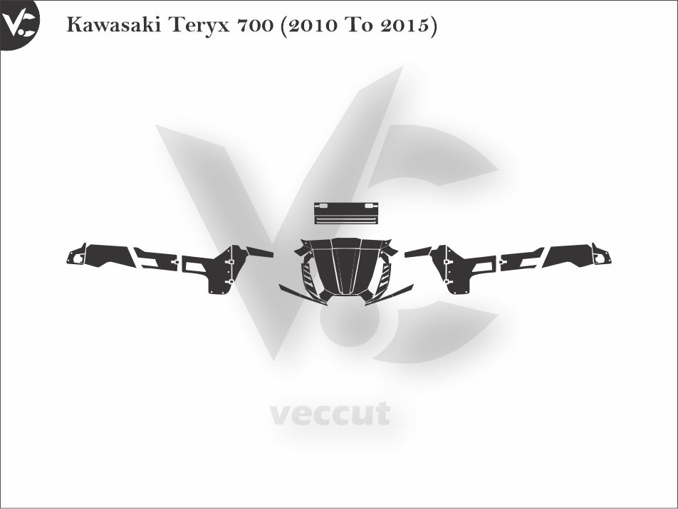Kawasaki Teryx 700 (2010 To 2015) Wrap Cutting Template