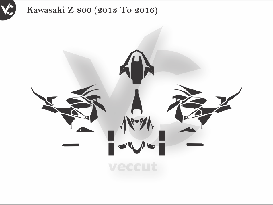 Kawasaki Z 800 (2013 To 2016) Wrap Cutting Template