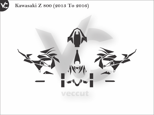 Kawasaki Z 800 (2013 To 2016) Wrap Cutting Template
