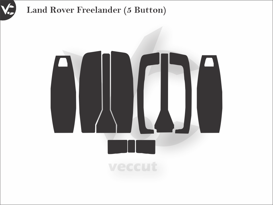 Land Rover Freelander (5 Button) Car Key Wrap Cutting Template