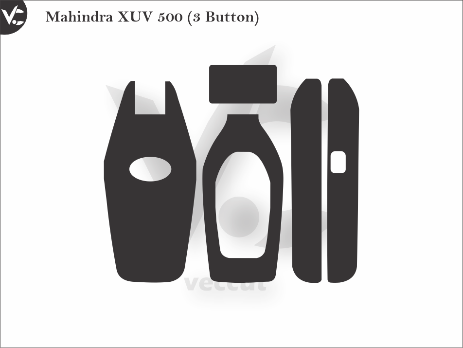 Mahindra XUV 500 (3 Button) Wrap Cutting Template