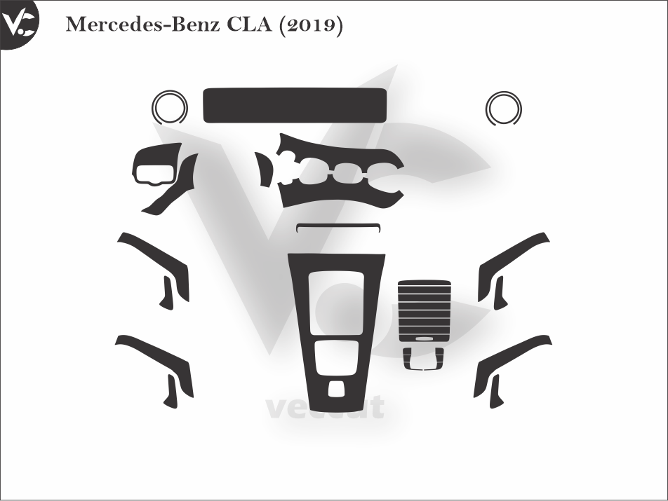 Mercedes-Benz CLA (2019) Wrap Cutting Template