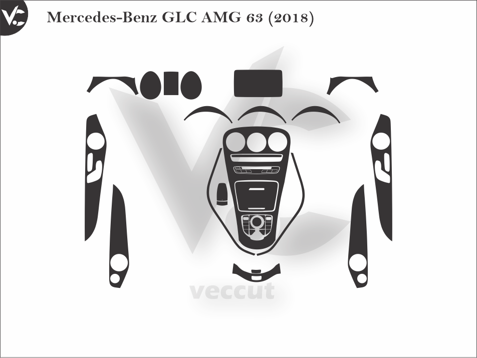 Mercedes-Benz GLC AMG 63 (2018) Wrap Cutting Template