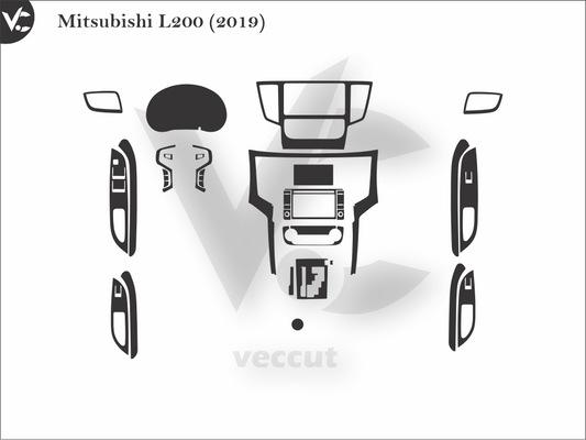 Mitsubishi L200 (2019) Wrap Cutting Template