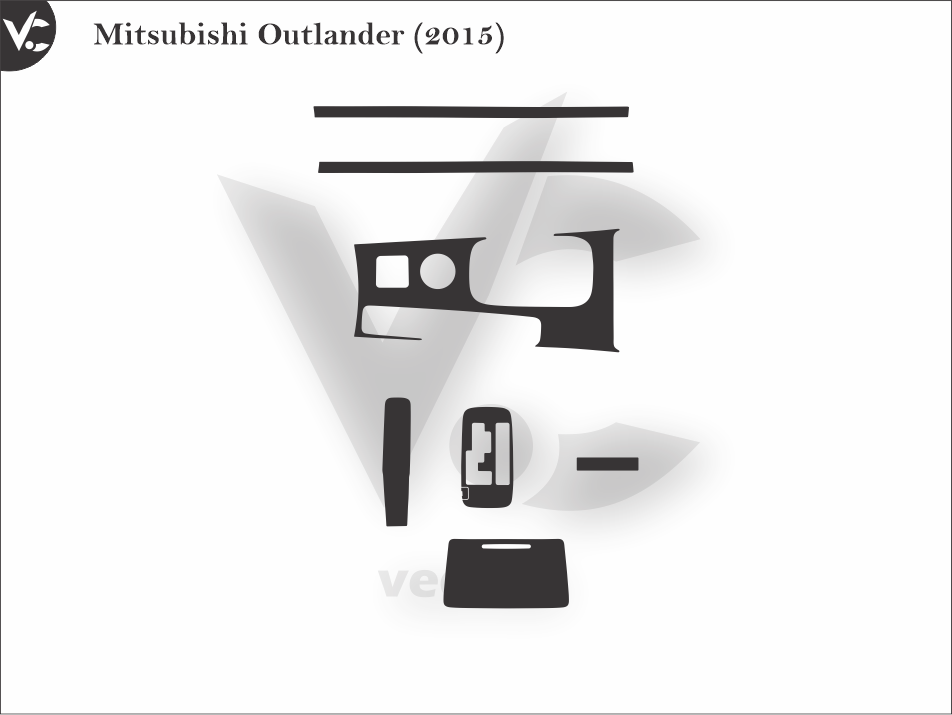 Mitsubishi Outlander (2015) Wrap Cutting Template