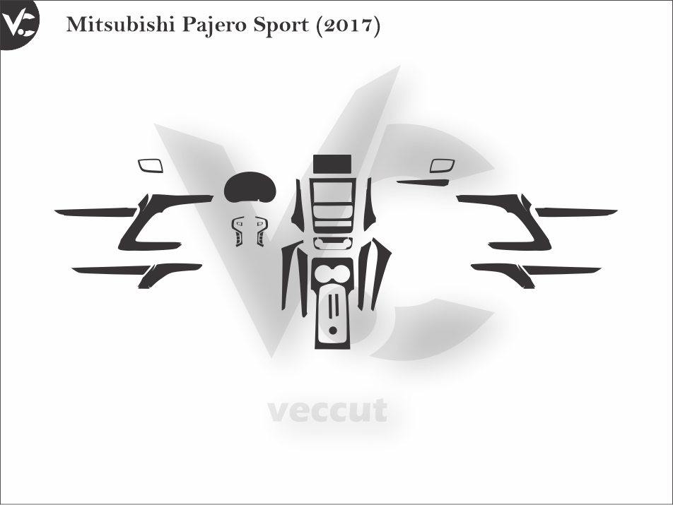 Mitsubishi Pajero Sport (2017) Wrap Cutting Template
