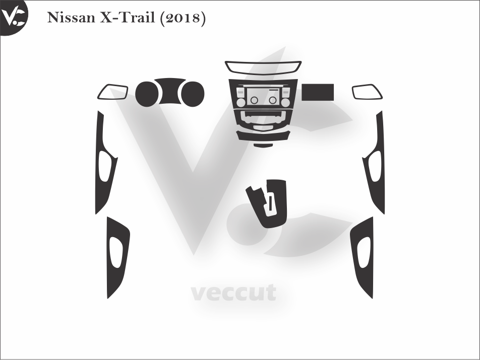 Nissan X-Trail (2018) Wrap Cutting Template