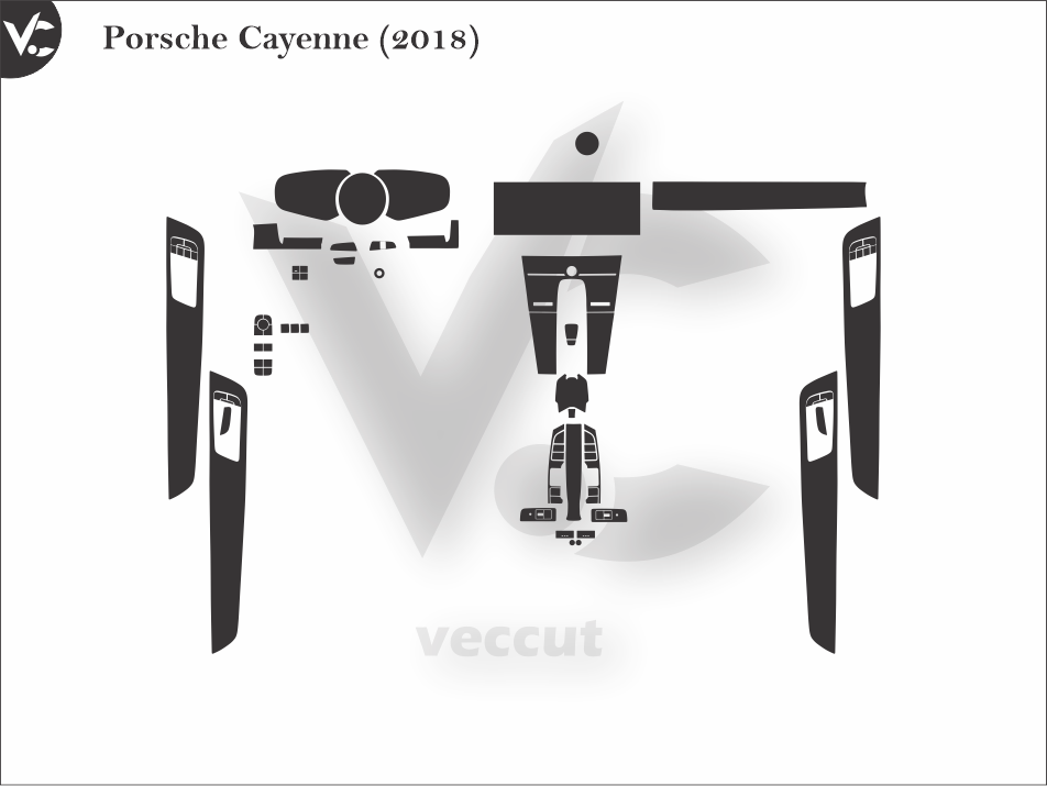 Porsche Cayenne (2018) Wrap Cutting Template