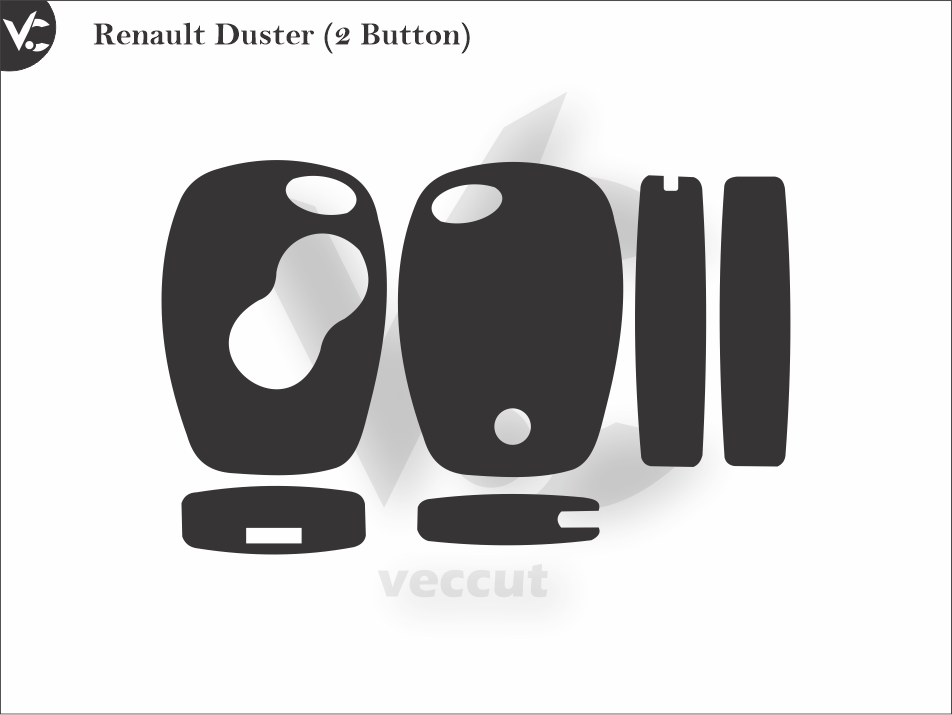 Renault Duster (2 Button) Car Key Wrap Cutting Template