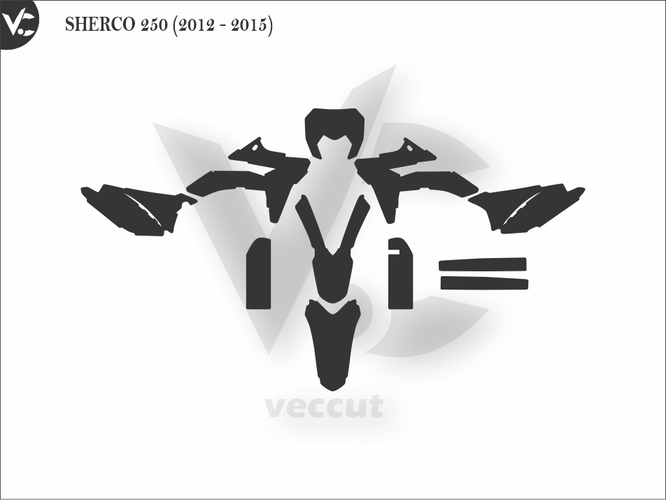 SHERCO 250 (2012 - 2015) Wrap Cutting Template