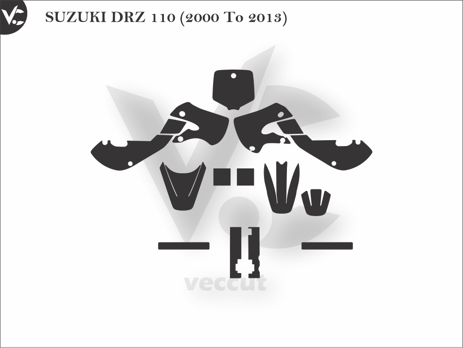 SUZUKI DRZ 110 (2000 To 2013) Wrap Cutting Template