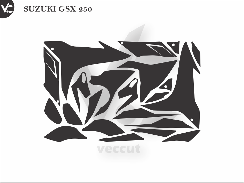 SUZUKI GSX 250 Wrap Cutting Template