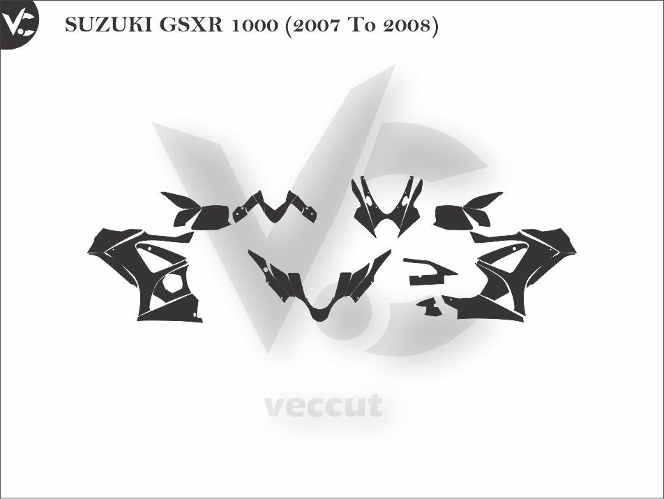 SUZUKI GSXR 1000 (2007 To 2008) Wrap Cutting Template