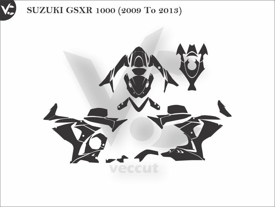 SUZUKI GSXR 1000 (2009 To 2013) Wrap Cutting Template